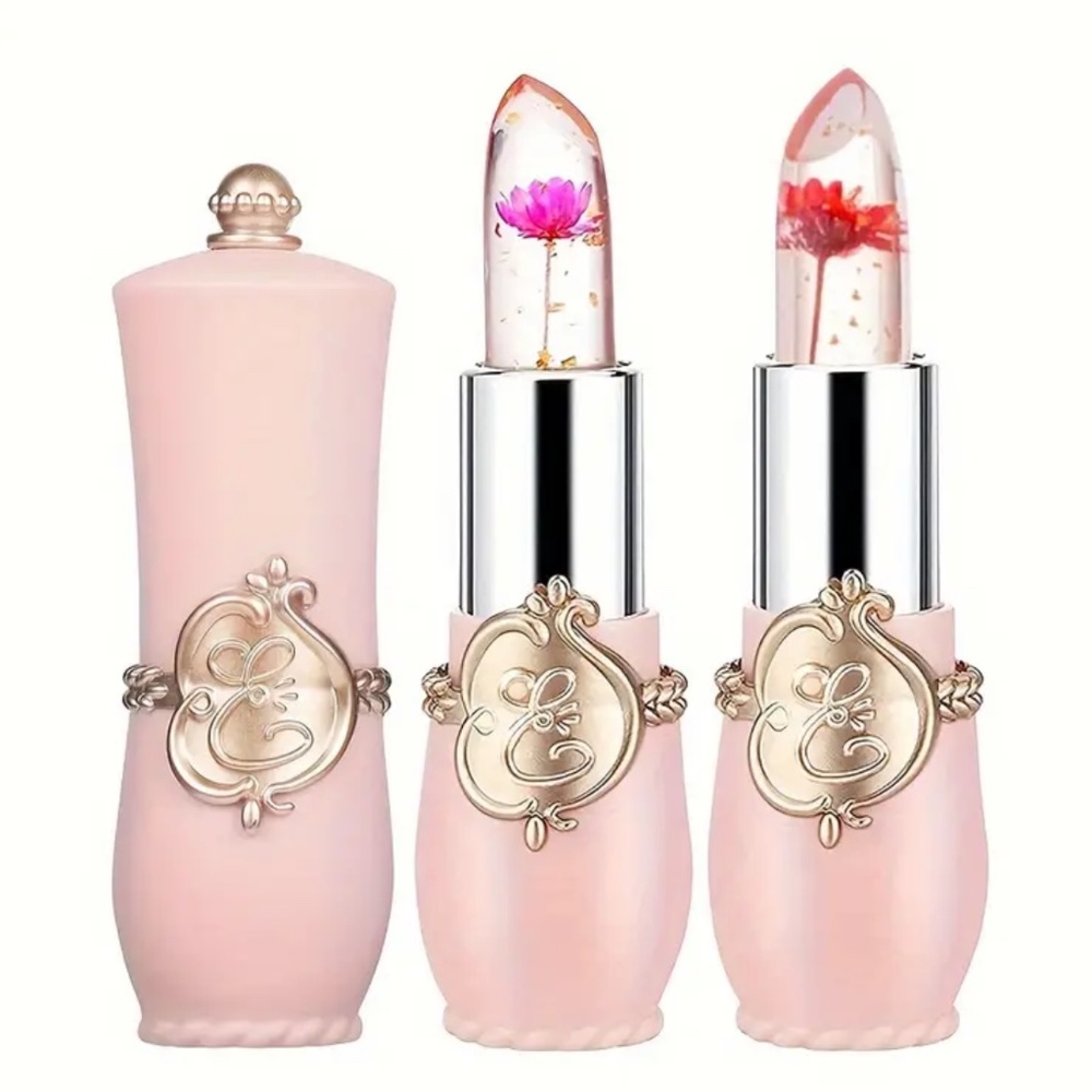 NEW! Moisturizing Color Changing Jelly Lipstick with a Dried Flower Inside!